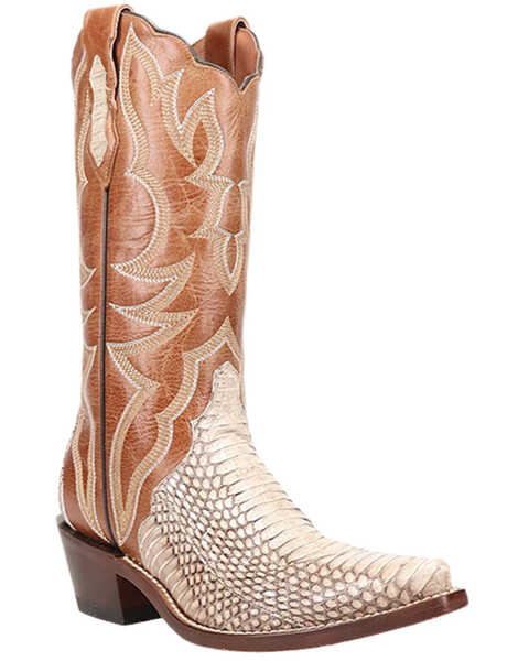 Dan Post Women's Exotic Snake Western Boots - Snip Toe , Brown, hi-res