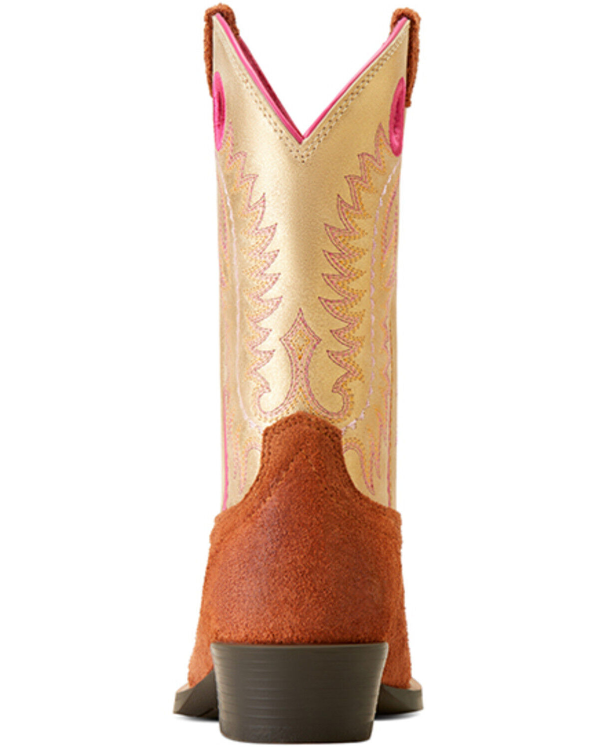 Image #3 - Ariat Girls' Derby Monroe Western Boots - Square Toe, Brown, hi-res