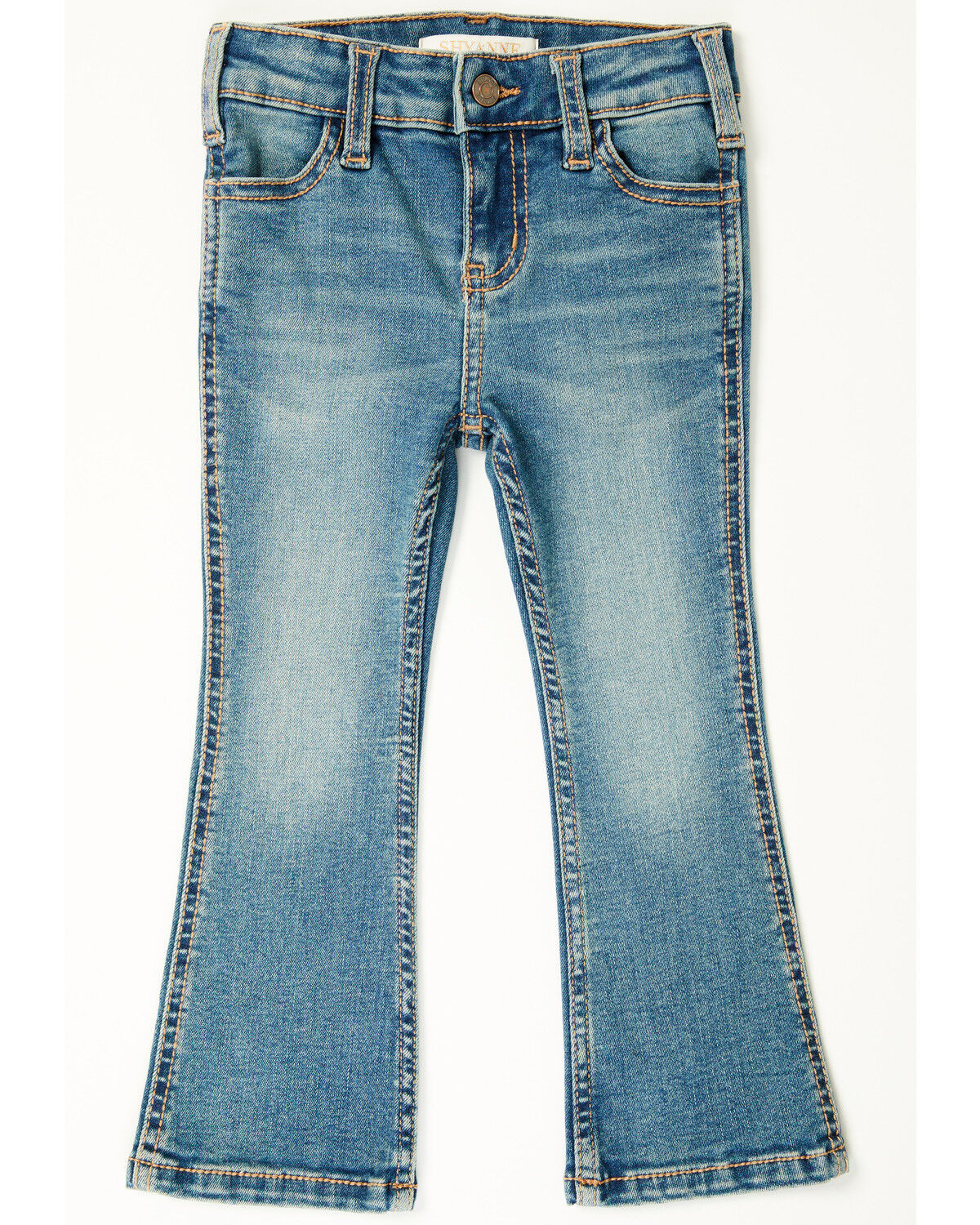 Image #3 - Shyanne Toddler Girls' Shayla Bootcut Embroidery Stretch Denim Jeans, Medium Wash, hi-res