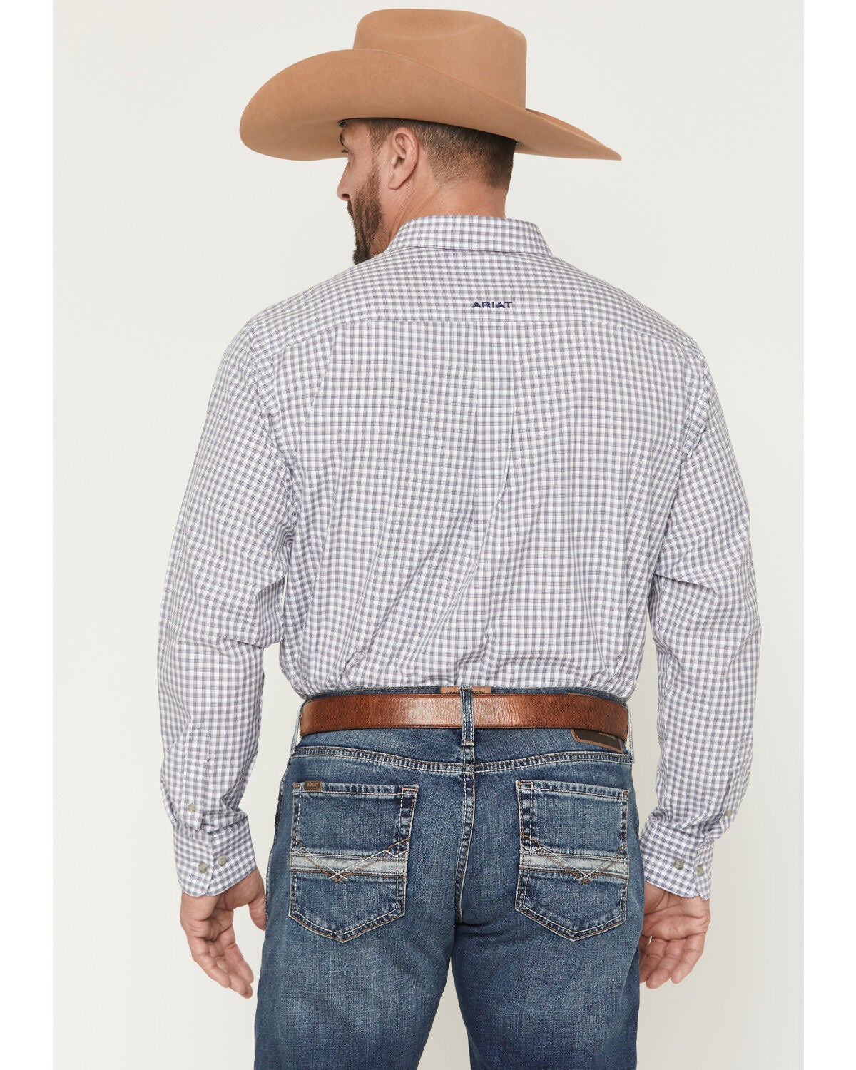 Image #4 - Ariat Men's Pro Series Blaire Plaid Print Long Sleeve Button-Down Western Shirt, Grey, hi-res