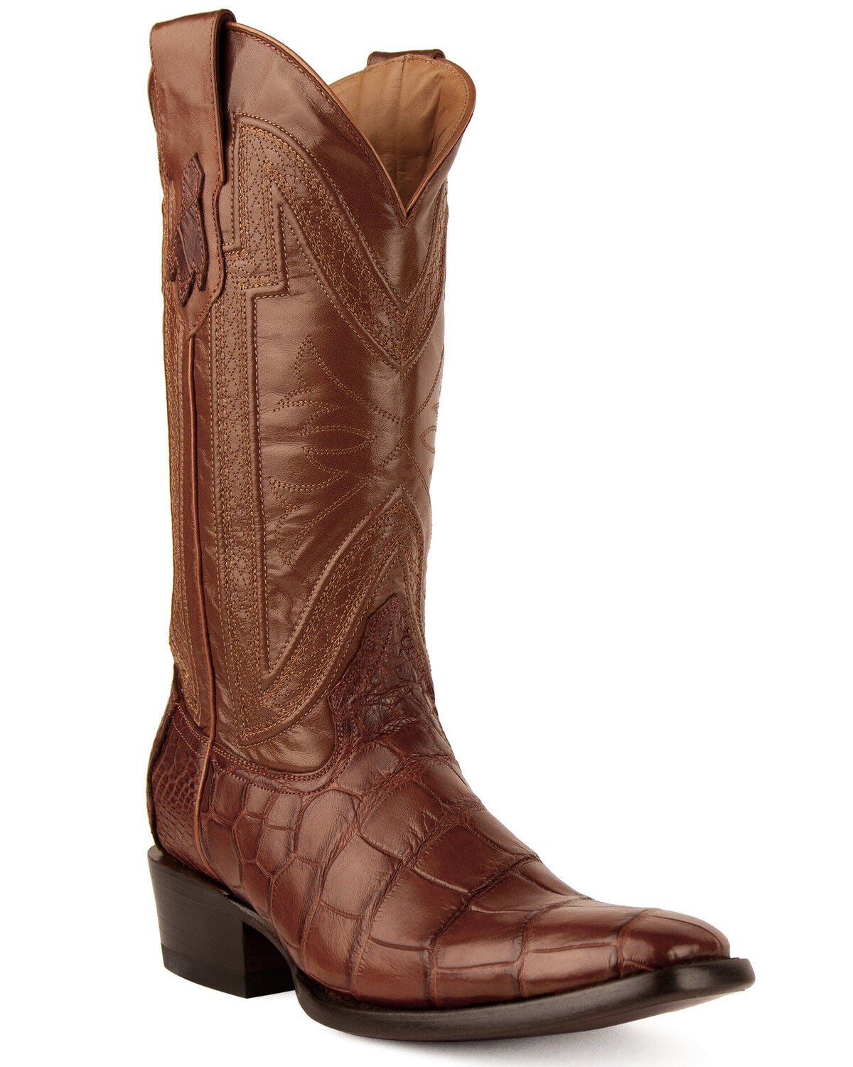 Ferrini Men's Stallion Western Boots - Square Toe, Cognac, hi-res