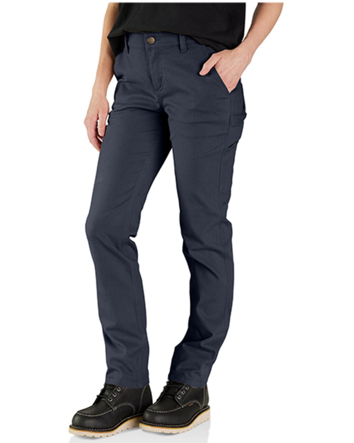 Image #3 - Carhartt Women's Rugged Flex&reg; Relaxed Fit Canvas Work Pants, Navy, hi-res