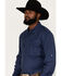 Image #2 - Rock & Roll Denim Men's Tek Geo Pattern Long Sleeve Snap Western Shirt, Blue, hi-res