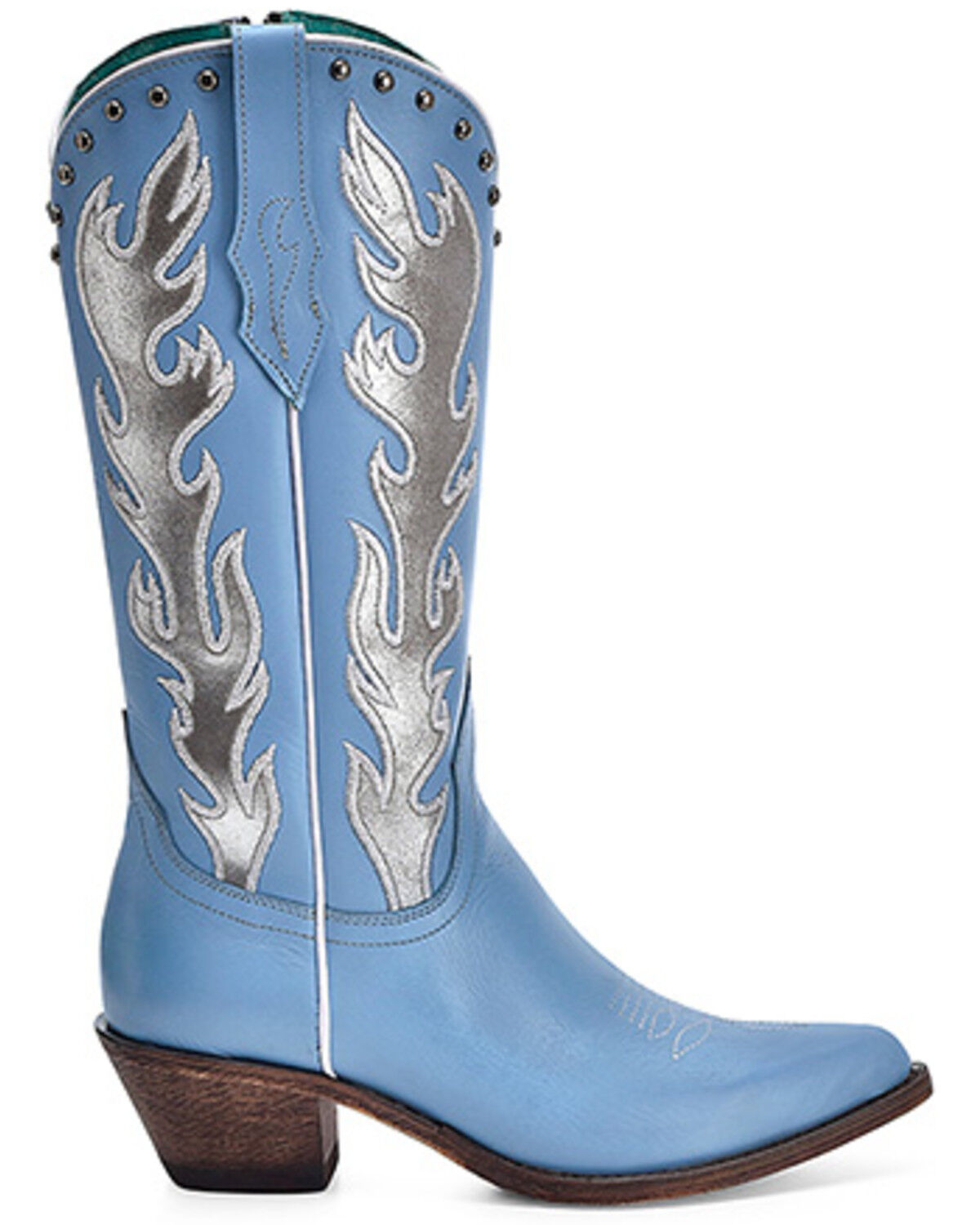 Image #2 - Corral Women's Embroidered Tall Western Boots - Snip Toe, Blue, hi-res