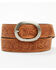 Image #1 - Cowgirls Rock Women's Floral Embossed Belt, Brown, hi-res