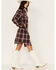 Image #3 - Wrangler Women's Jumbo Plaid Print Long Sleeve Western Mini Dress, Brown, hi-res