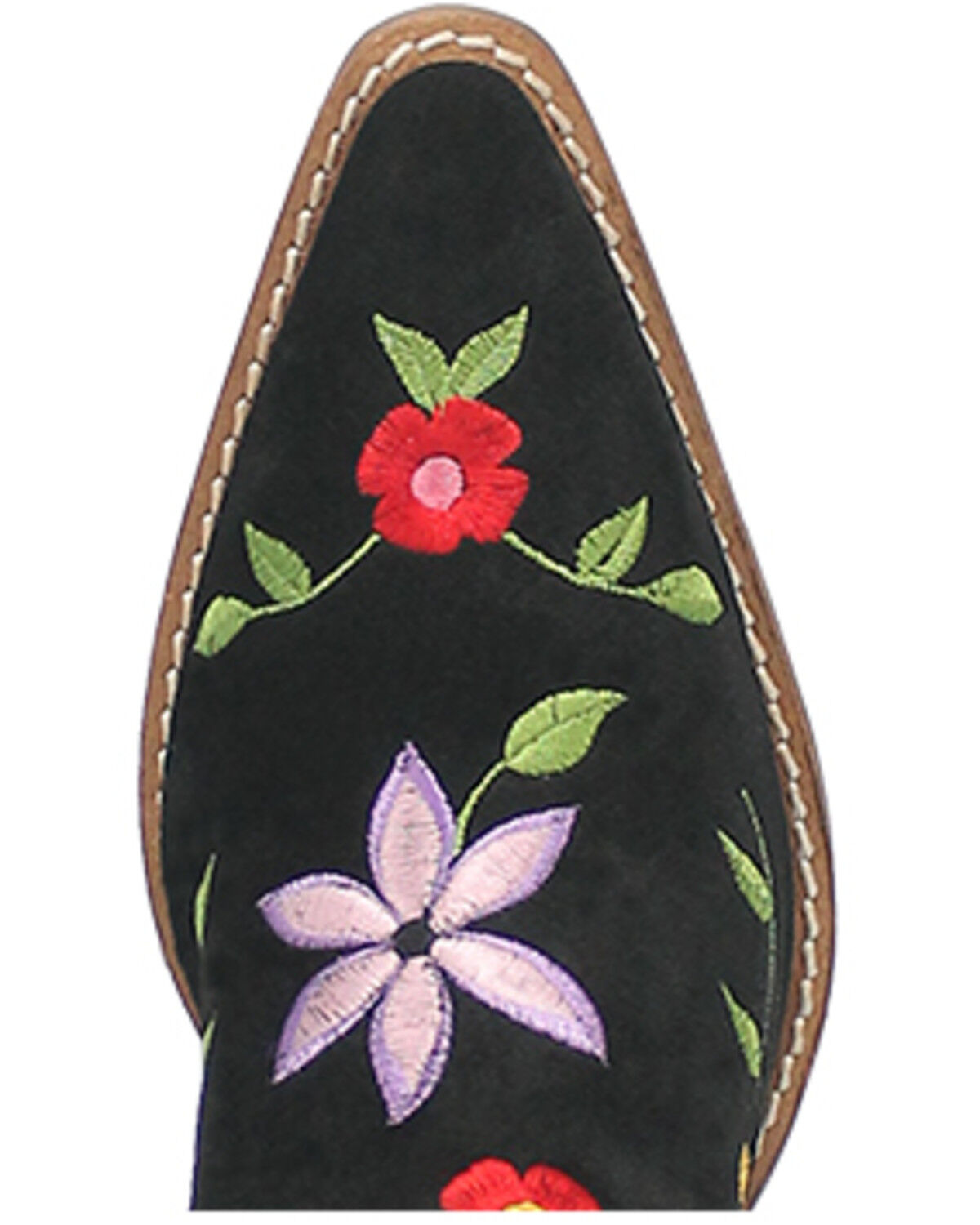 Image #6 - Dingo Women's Flower Power Suede Tall Western Boots - Snip Toe, Black, hi-res