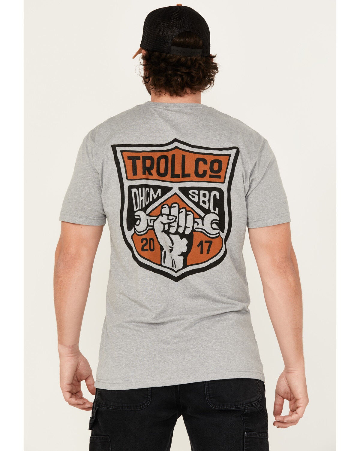 Troll Co Men's Shield Short Sleeve Graphic T-Shirt, Grey, hi-res