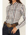 Image #3 - Shyanne Women's Plaid Print Long Sleeve Button-Down Stretch Western Shirt, Slate, hi-res