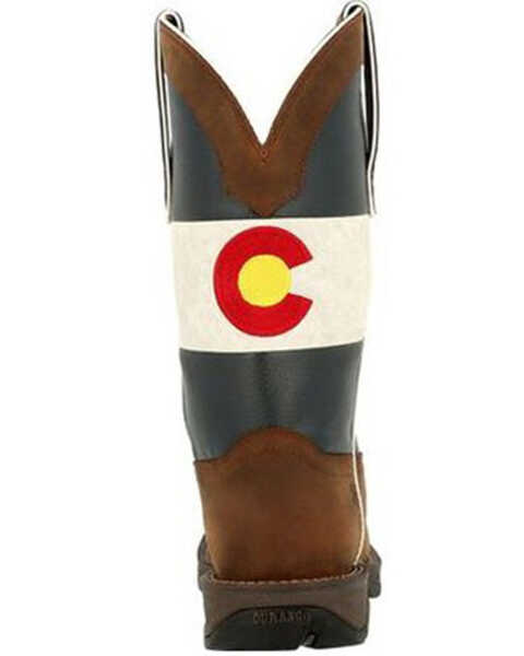 Image #5 - Durango Men's Colorado Flag Western Boots - Square Toe, Brown, hi-res