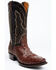 Image #1 - El Dorado Men's Exotic Full-Quill Ostrich Skin Western Boots - Square Toe, Chocolate, hi-res