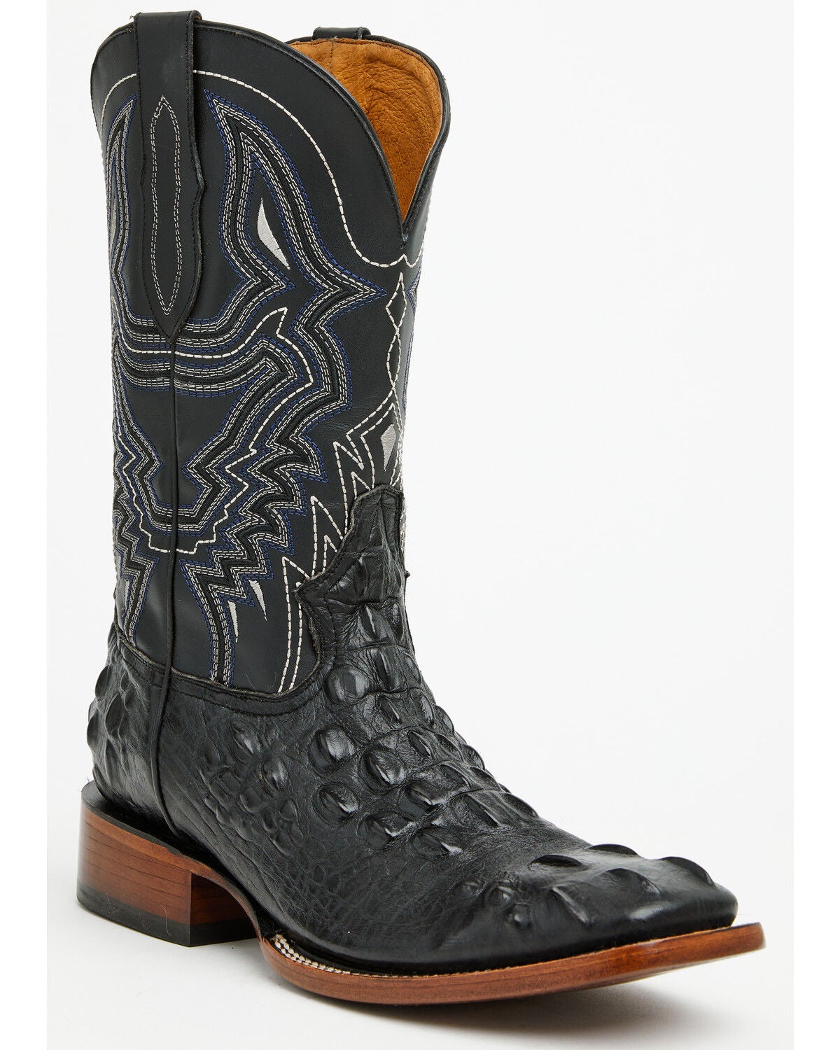 Cody James Men's Croc Print Badlands Western Boots - Broad Square Toe, Black, hi-res