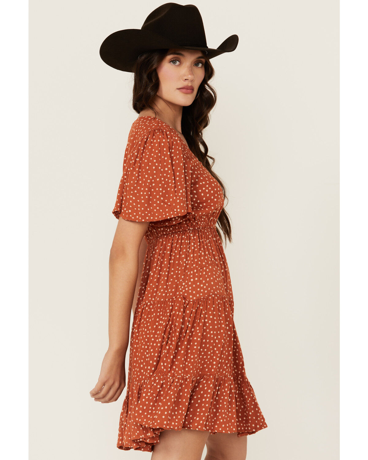 Image #2 - Angie Women's Polka Dot Short Sleeve Mini Dress, , hi-res