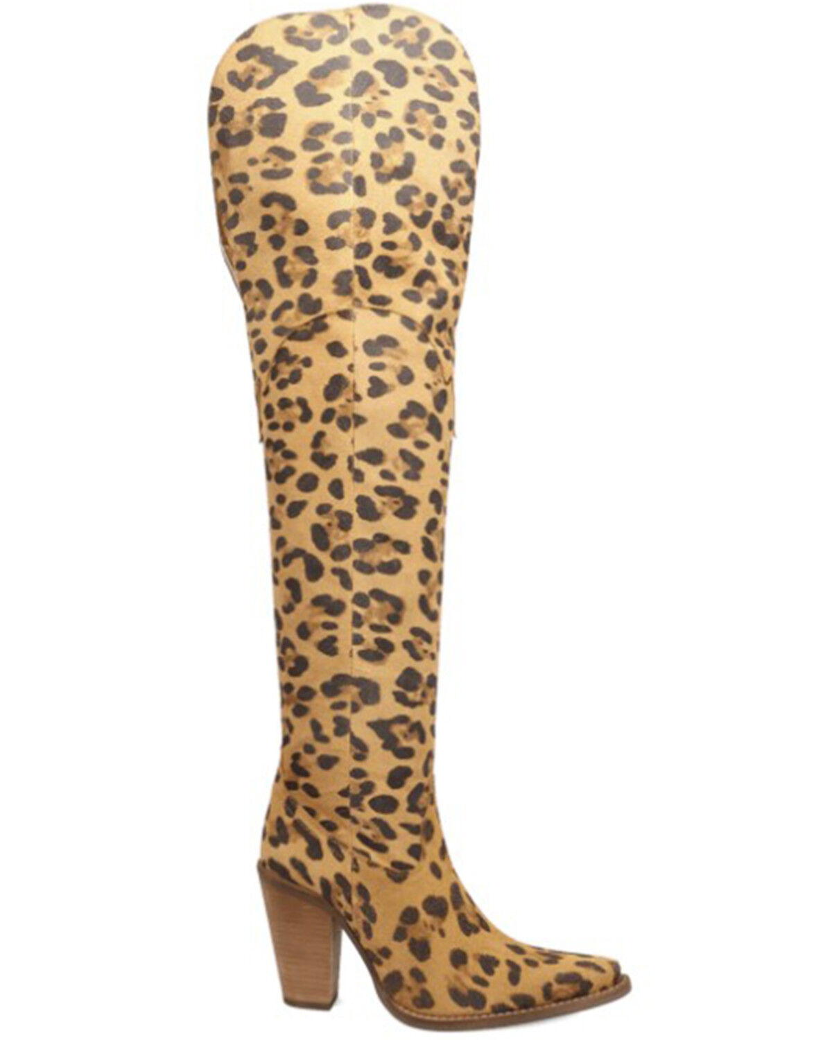 Image #2 - Dingo Women's Diva Leopard Print Thigh High Western Boots - Snip Toe, Leopard, hi-res