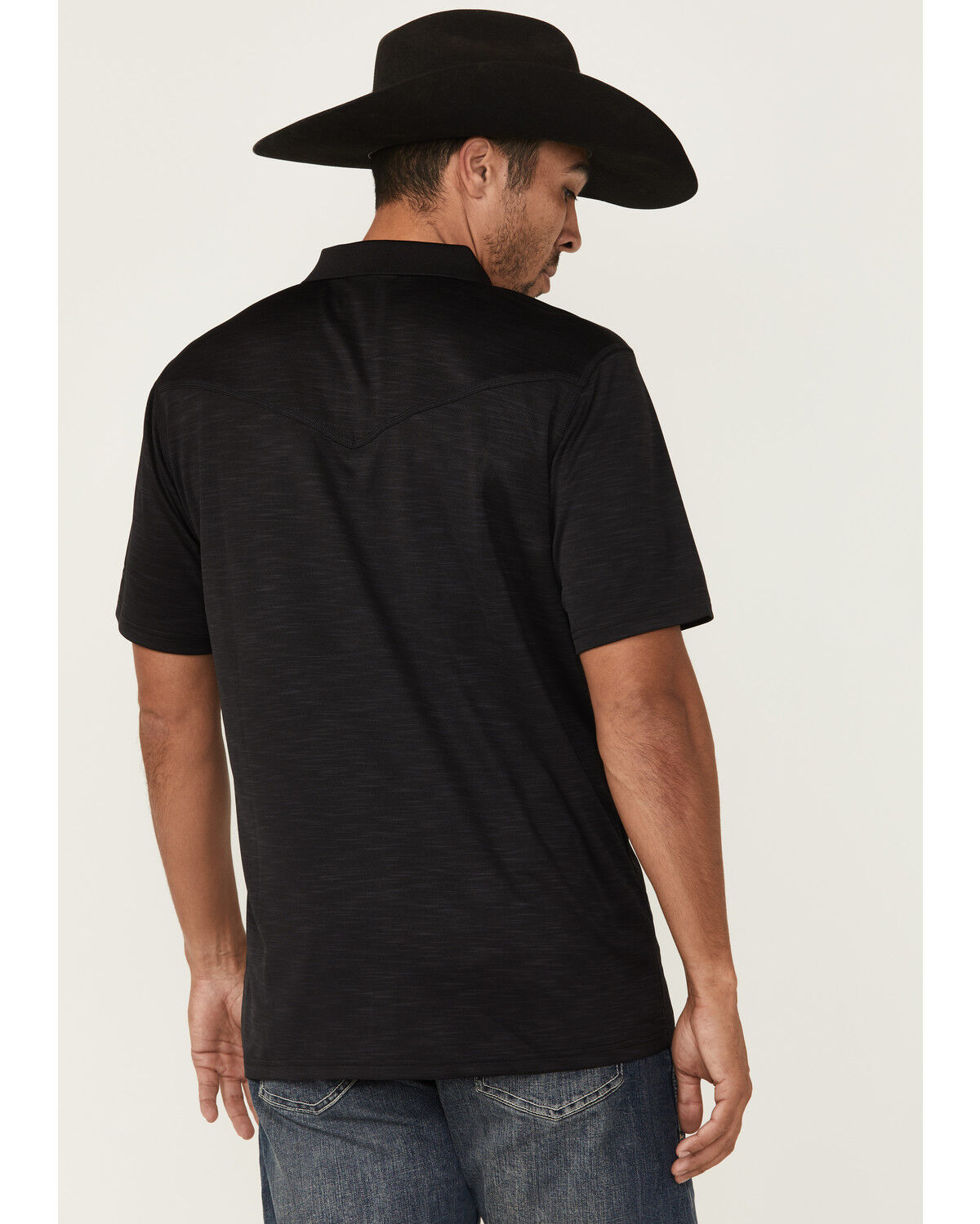 Image #4 - RANK 45® Men's Heeler Solid Short Sleeve Polo, Black, hi-res