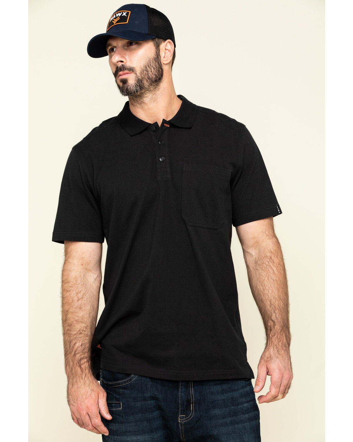 Image #1 - Hawx Men's Miller Pique Short Sleeve Work Polo Shirt, Black, hi-res