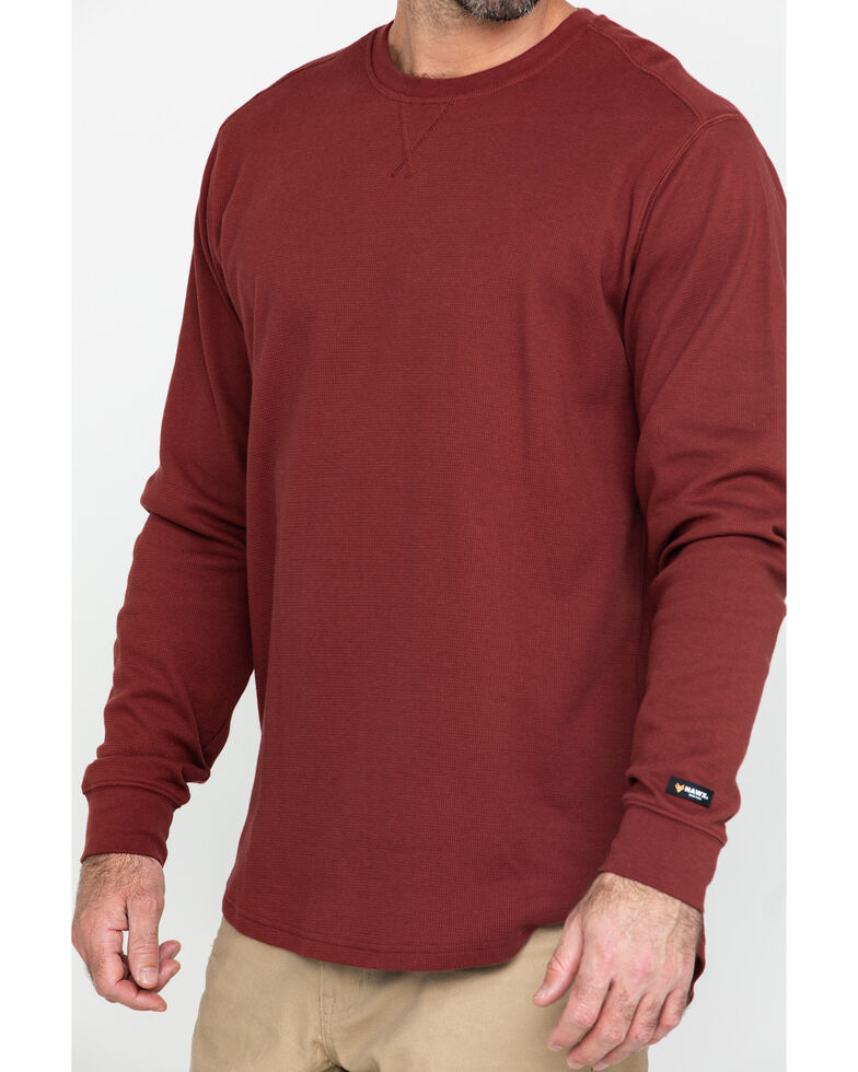 Hawx Men's Red Solid Asphalt Thermal Crew Long Sleeve Work ...