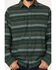 Image #3 - Brothers and Sons Men's Novelty Striped Long Sleeve Button Down Western Flannel Shirt, Forest Green, hi-res