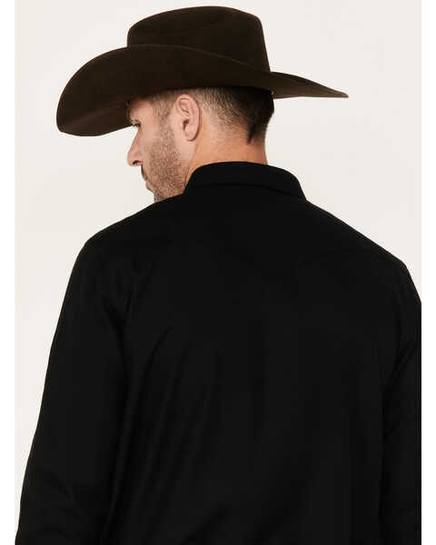 Image #4 - Cody James Men's Wooly Mammoth Solid Long Sleeve Snap Western Shirt, Black, hi-res