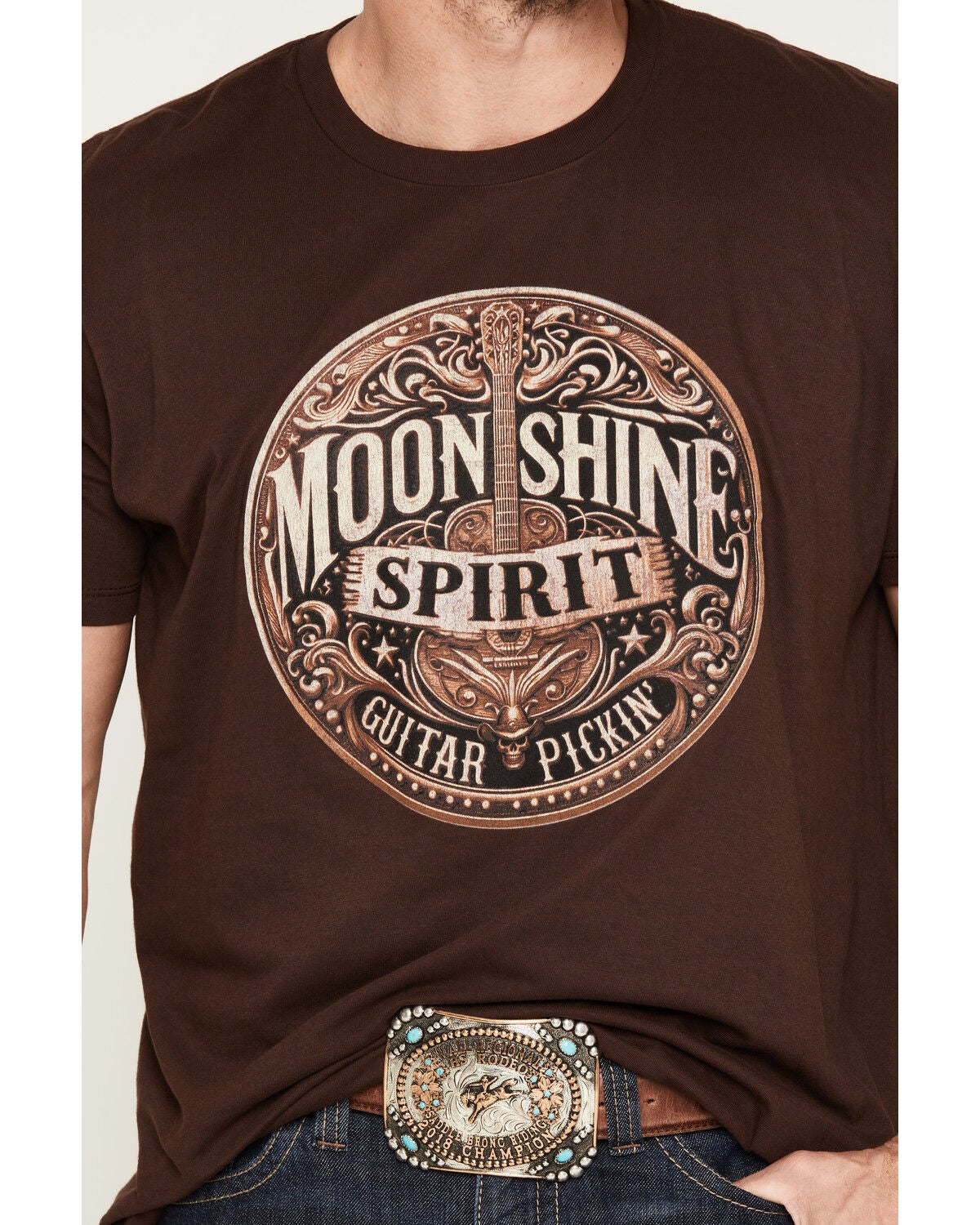 Image #3 - Moonshine Spirit&reg; Men's Cask Guitar Short Sleeve Graphic T-Shirt, Brown, hi-res
