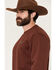 Image #2 - Cinch Men's Solid Logo Crewneck Sweatshirt, Burgundy, hi-res