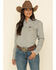 Image #1 - Wrangler Women's Solid Long Sleeve Snap Denim Shirt, Grey, hi-res