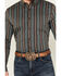 Image #2 - Cody James Men's Boa Dobby Striped Print Long Sleeve Button-Down Stretch Western Shirt, Black, hi-res
