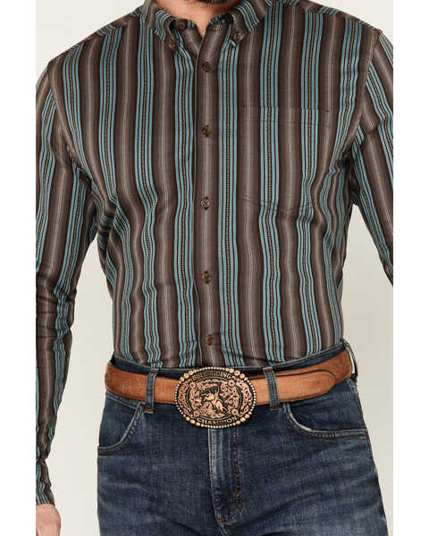 Image #2 - Cody James Men's Boa Dobby Striped Print Long Sleeve Button-Down Stretch Western Shirt , Black, hi-res
