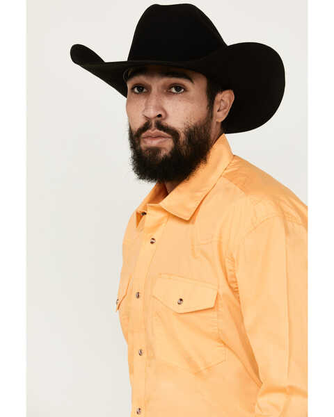 Image #4 - Roper Men's Amarillo Collection Solid Long Sleeve Western Shirt, Yellow, hi-res