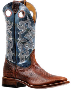 Boulet Men's Puma Turqueza Stockman Cowboy Boots - Square Toe, Brown, hi-res