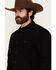Image #2 - Cody James Men's Solid Long Sleeve Snap Denim Western Shirt - Tall, Black, hi-res