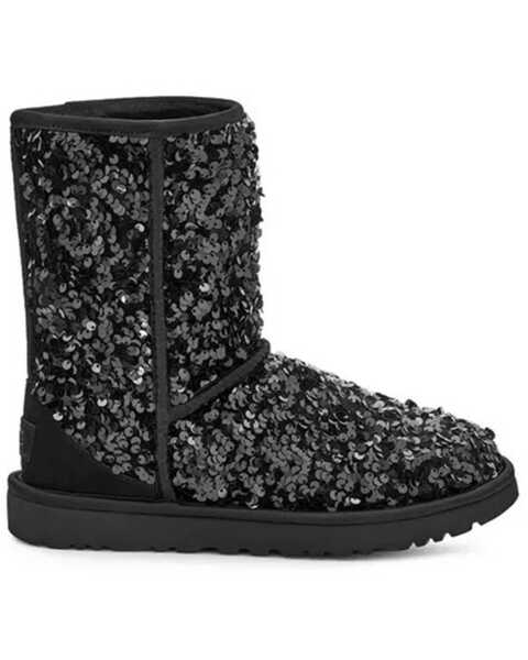 Image #2 - UGG Women's Classic Short Chunky Sequin Boots, Black, hi-res