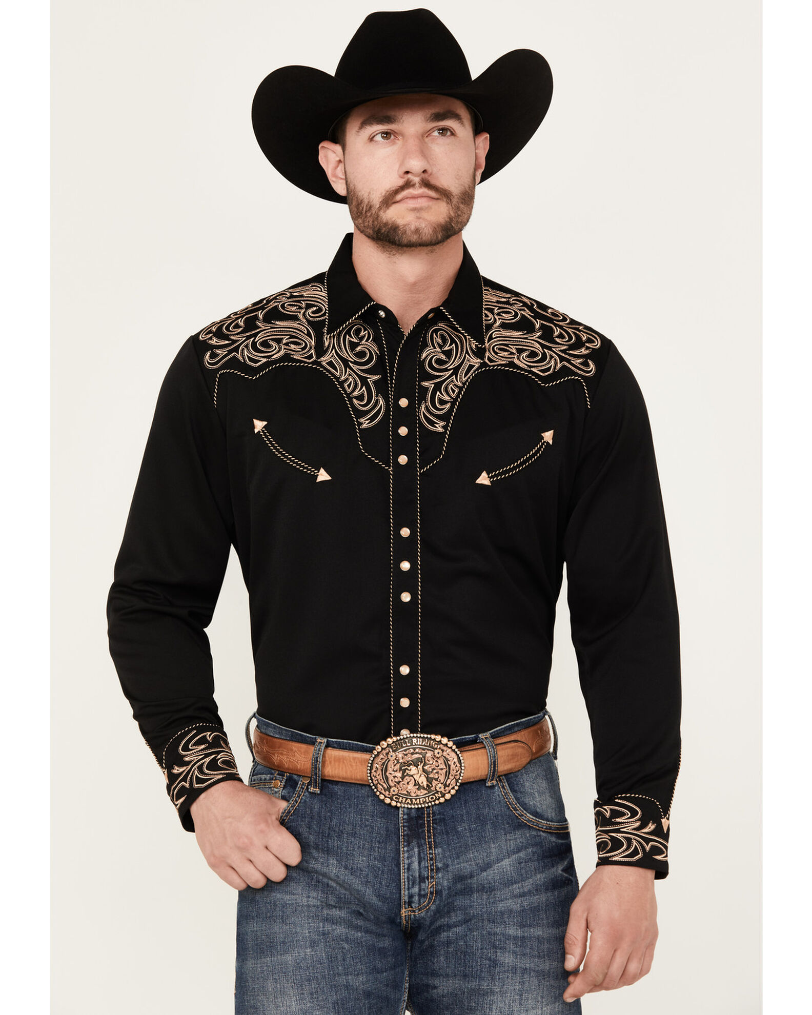 Mens embroidered new arrivals western shirts