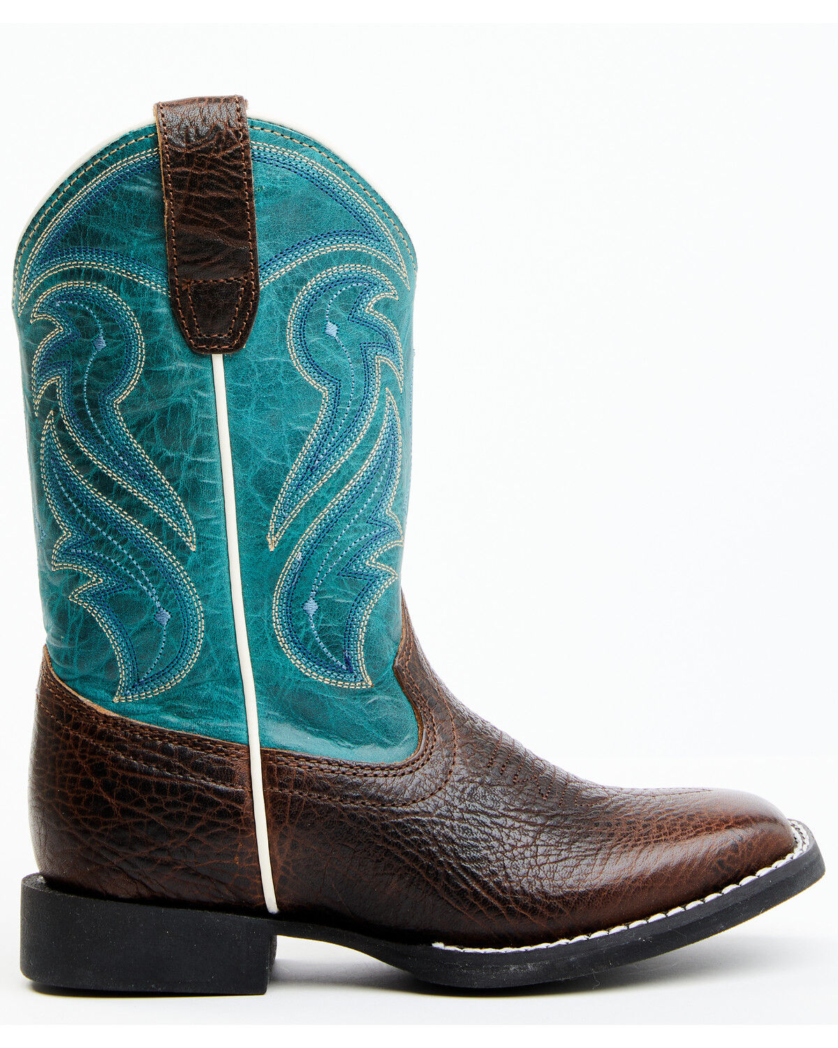 Image #2 - RANK 45® Boys' Connor Western Boots - Broad Square Toe, Blue, hi-res