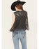 Image #4 - Blue B Women's Faux Leather Bandana Laser Cut Fringe Vest, Black, hi-res