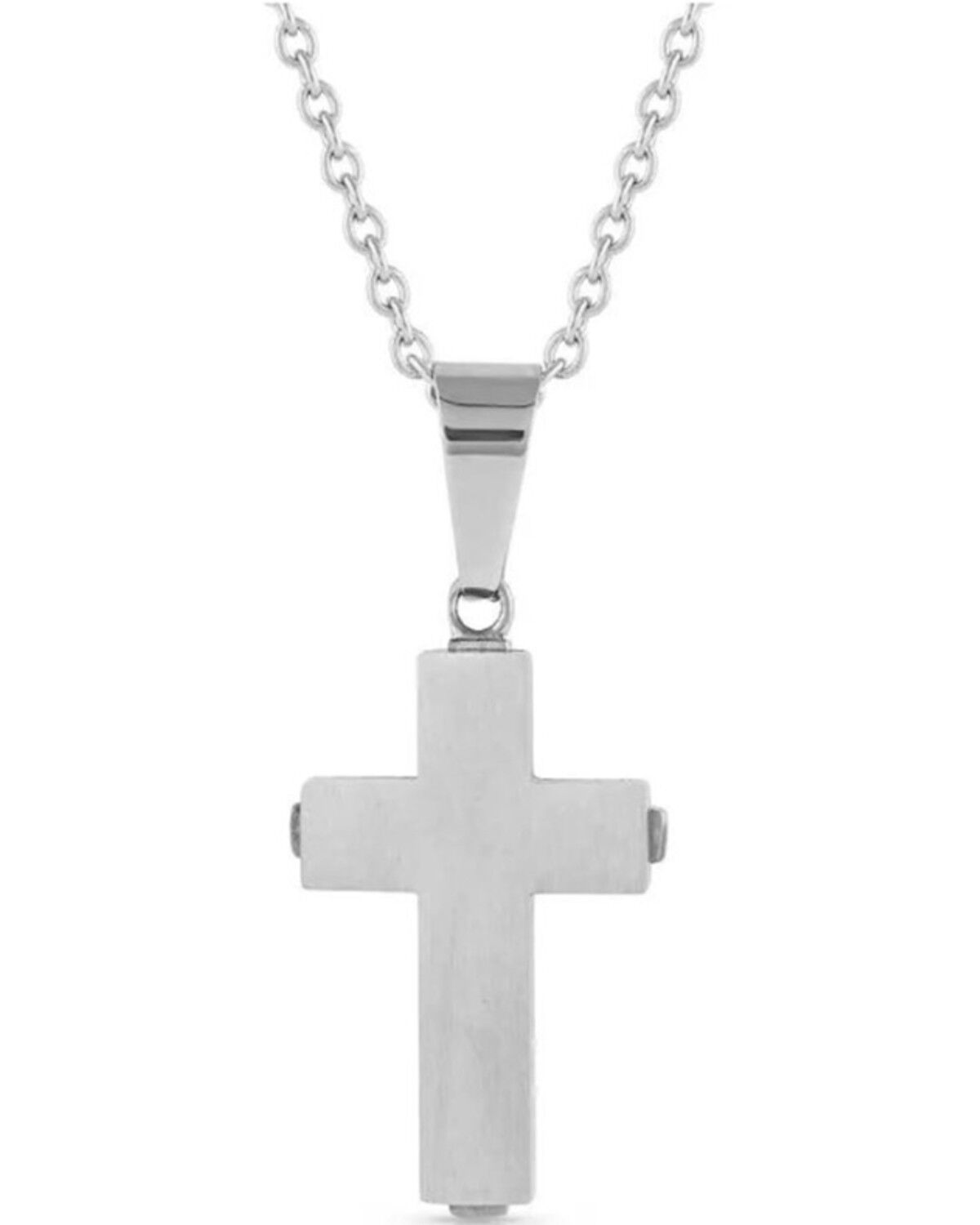 Image #2 - Montana Silversmiths Men's Ingrained in Faith Cross Necklace, Silver, hi-res