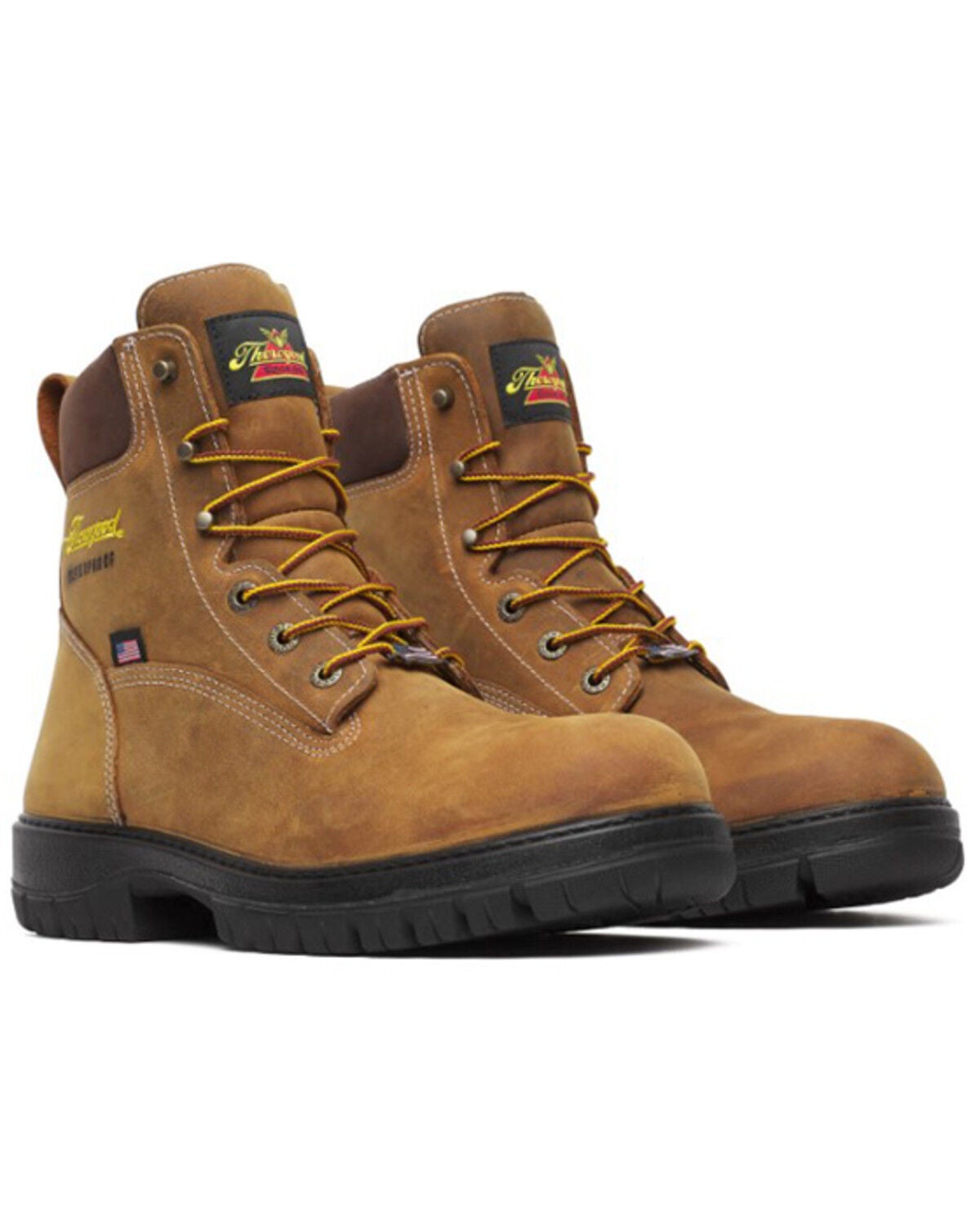 Thorogood Men's 6" USA Genesis Waterproof Work Boots - Soft Toe, Brown, hi-res