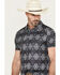 Image #2 - Rock & Roll Denim Men's Southwestern Striped Short Sleeve Button-Down Polo, Black, hi-res