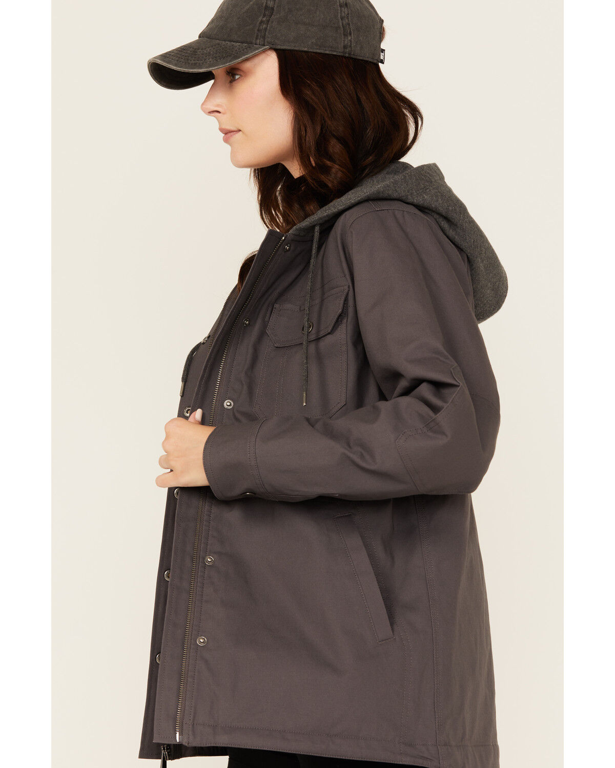 Image #2 - Lucky Brand Workwear Women's Canvas Jacket, Grey, hi-res