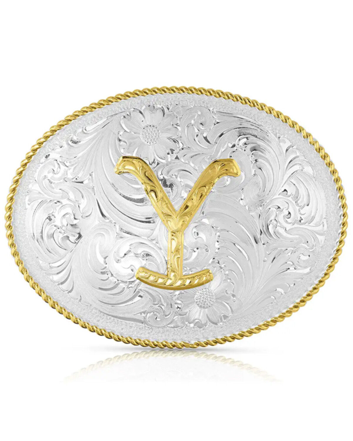 Image #1 - Montana Silversmiths Men's Yellowstone Dutton Ranch Belt Buckle, Silver, hi-res