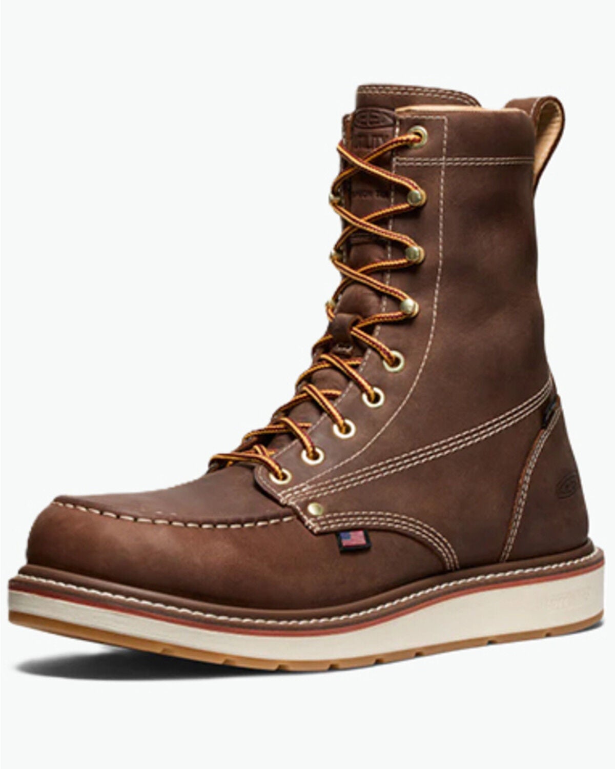 Image #2 - Keen Men's Liberty 8" Waterproof Moc Work Boots - Carbon Toe, Brown, hi-res