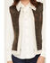 Image #3 - Cripple Creek Women's Faux Suede Shearling Vest, Dark Brown, hi-res