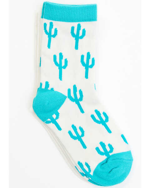RANK 45 Girls' Cactus & Southwestern Print Crew Socks - 2-Pack, Multi, hi-res