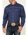 Image #3 - Cowboy Hardware Men's Arrow Geo Print Long Sleeve Pearl Snap Western Shirt , Blue, hi-res
