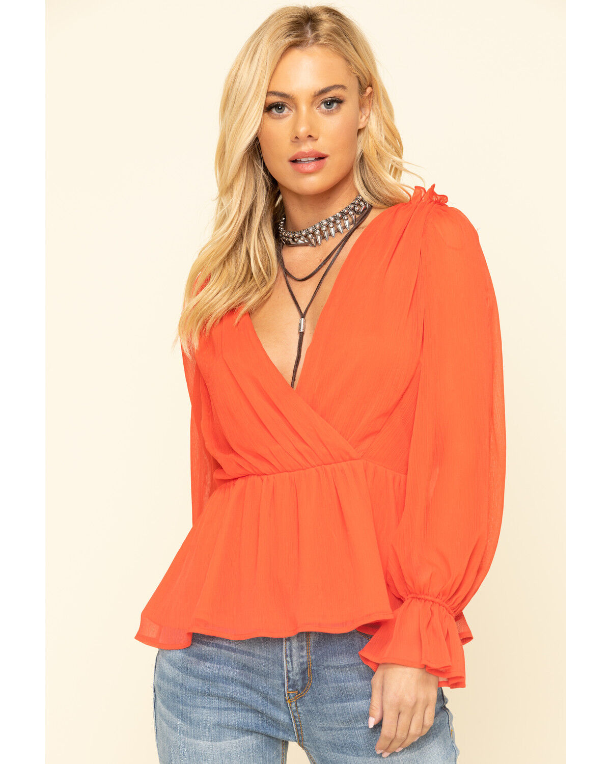 chiffon surplice top
