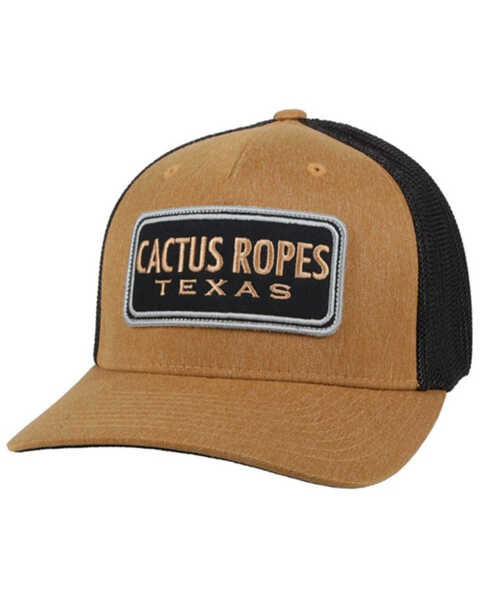 Hooey Men's Cactus Ropes Patch Trucker Cap , Tan, hi-res
