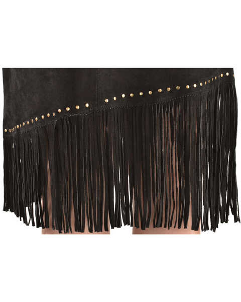 Image #4 - Kobler Leather Women's Leather & Fringe Sioux Suede Skirt, Black, hi-res