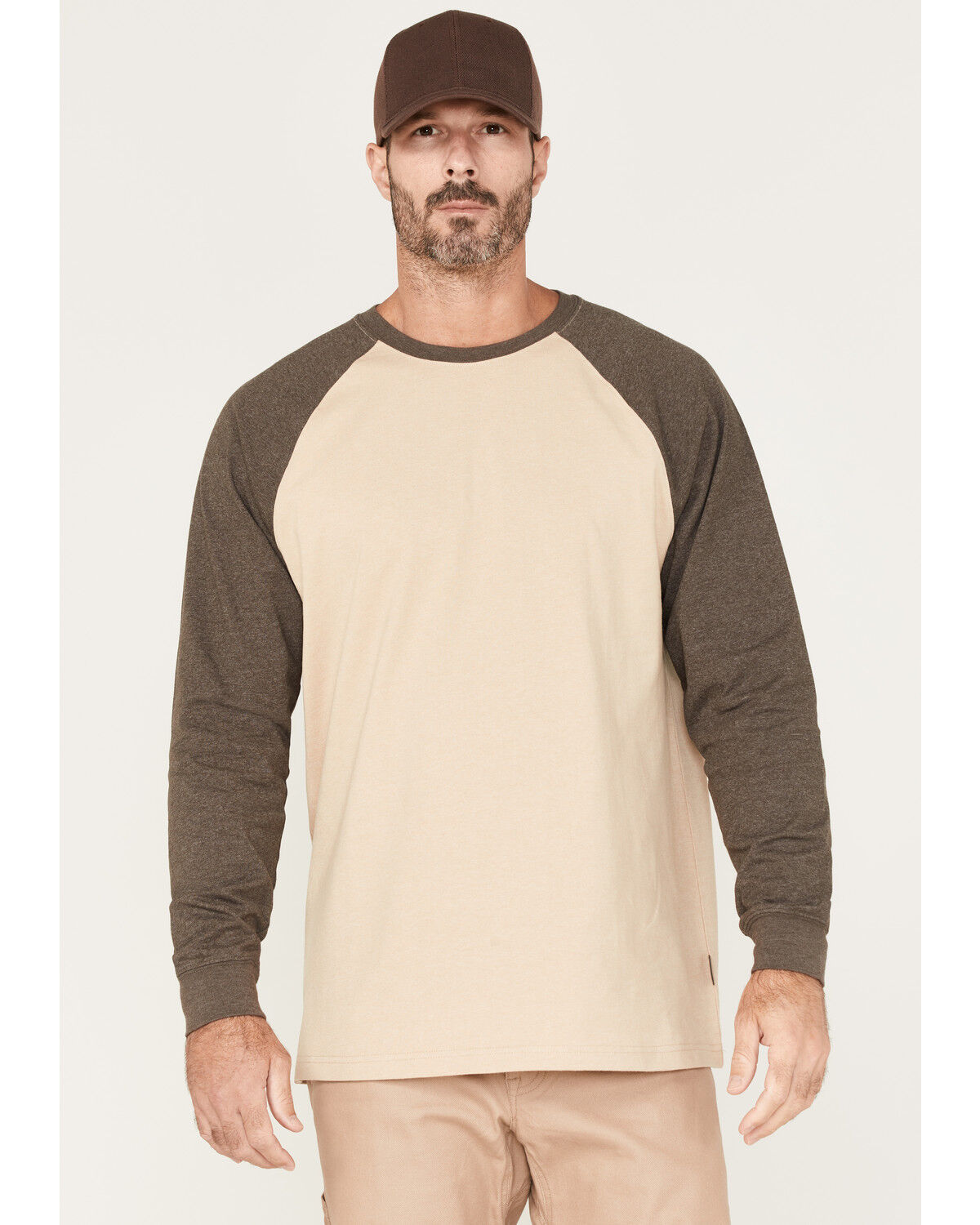 Image #1 - Hawx Men's Raglan Work T-Shirt, Brown, hi-res