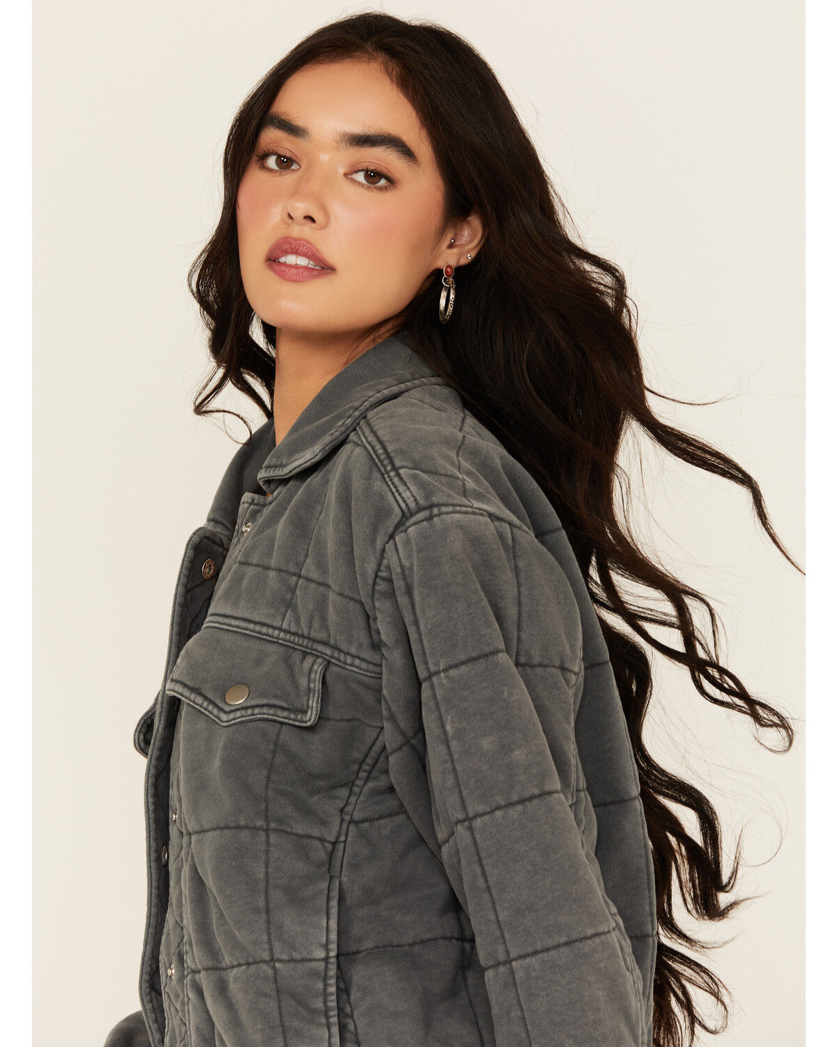 Image #2 - Blue B Women's Quilted Jacket, Charcoal, hi-res