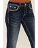 Image #4 - Grace In LA Women's Dark Wash Embellished Mid Rise Bootcut Stretch Denim Jeans, Dark Wash, hi-res